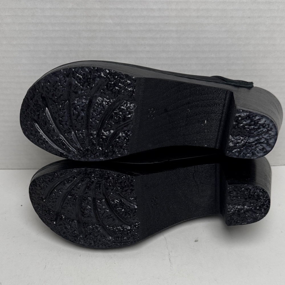 NO. 6 Store NWOB Old School Clog High Wooden Heel Black Leather Minimal Chic 38 - Picture 8 of 14